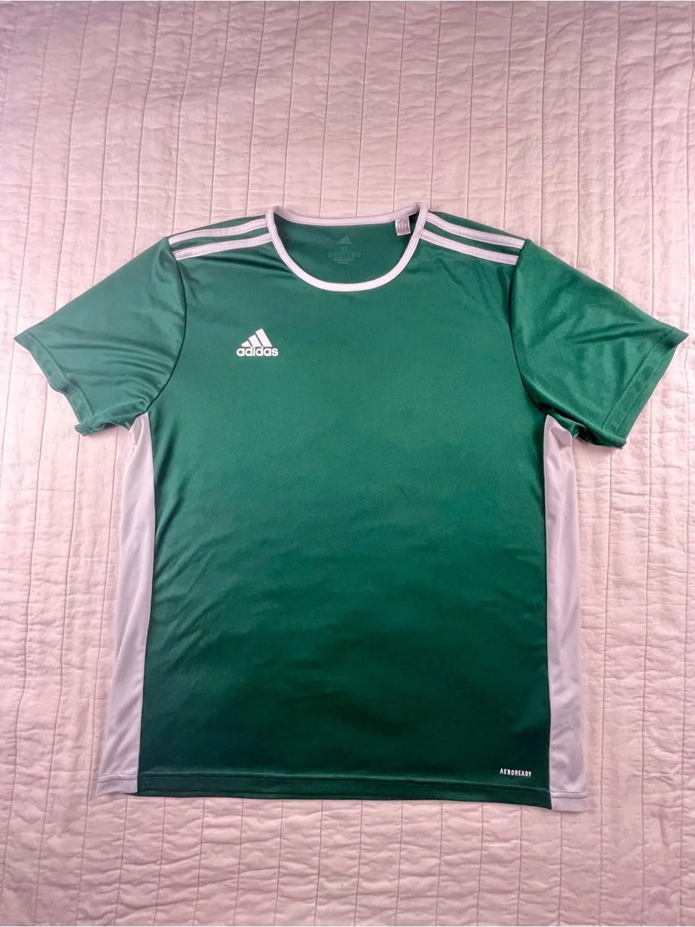 Adidas Aeroready Athletic Short Sleeve Shirt Green Soccer Jersey XL
